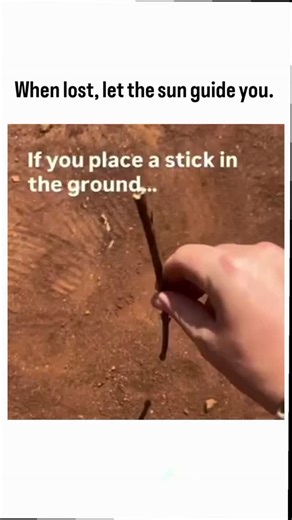 picpac17 on Instagram: "The post shares a practical survival technique for finding north in the Northern Hemisphere by tracking a stick's shadow movement over 15-30 minutes, as demonstrated in a 19-second video tutorial, which has garnered over 700,000 views and 5,000 likes within hours of posting. This method relies on the sun's apparent westward motion due to Earth's rotation, creating an east-west shadow line; standing perpendicular to it with the first mark under the left foot aligns you nor