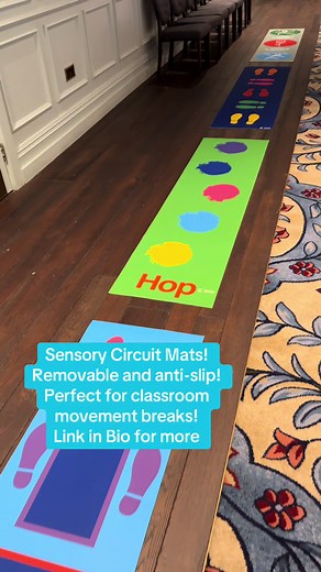 Sensory Circuit Mats bring the benefits of a full sensory motor circuit into a portable, roll-out format. 🌟 Each 2m x 50cm mat features carefully designed activities that provide alerting, organising, and calming input - supporting children to self-regulate, refocus, and get ready to learn. 👏 Lightweight, durable, and easy to store, Sensory Circuit Mats offer a flexible alternative to traditional floor circuits and can be used anywhere in the school, from classrooms to corridors and interventi
