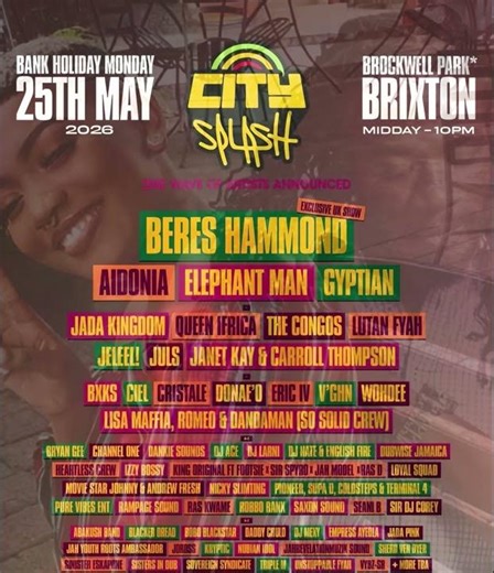 @ElephantMan will be Performing LIVE at City Splash 2026 | London Dancehall Festival