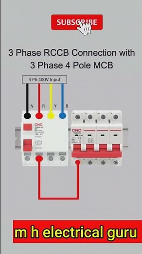 3 phase RCCB connection..