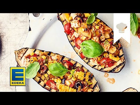Aubergine grillen | Rezept für gefüllte Aubergine vom Grill mit würziger Tomatensalsa | EDEKA