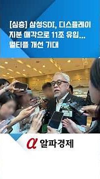 [심층] 삼성SDI, 디스플레이 지분 매각으로 11조 유입...멀티플 개선 기대 : 알파경제TV