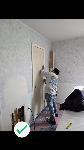 PRIMARY BEDROOM COMPLETE‼️ - Door replacement ✅ - Custom built headboard ✅ - Full interior prep, prime, and paint ✅ Pro Edge Painting LLC | Pro Edge Painting LLC