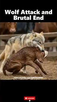 Baby Calf Nearly Devoured by Wolf‼️Wolf Attack and Brutal End #wolf #calf #cow