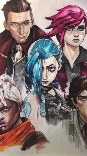 Drawing Arcane Characters - Jinx Fanart