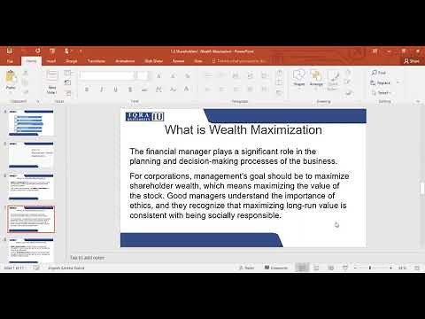 1 2 Shareholders' Weath Maximization