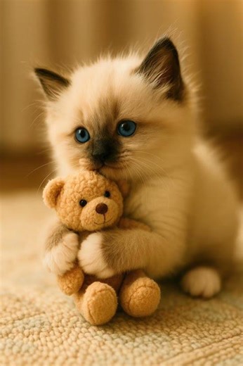 Playful 2-Month-Old Birman Kitten: Cuddles, Toys & Sweet Dreams 🐾💙