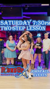 2Step & Line Dance Lessons💃🕺 At Round Up Nightclub in Davie Florida Saturday 7:00pm warm-up. 7:30 lessons Coming to our lesson? Comment before 7pm for free admission (added to DJ JohnPaul’s guest list, Arrive by 7:30pm, 21 and up) 18 & up welcome w/ cover DJ JohnPaul rocking the beats and requests 🎧🎵 The lovely Kortnee assisting the lesson Social Dancing all night Sink or Swim Drink Specials 9-12 Sink or swim all you can drink 9-2 @roundupdavie #novasoutheasternuniversity #2step #westcoastsw