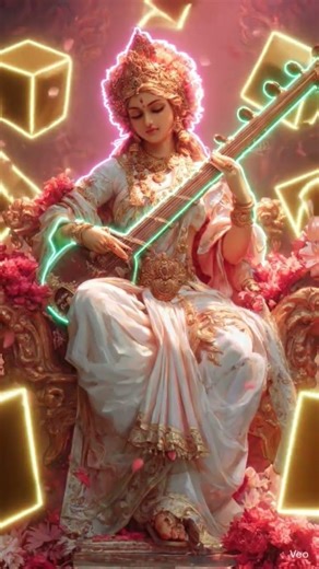 the goddess of all thingswise andwonderful.Embrace the flow of knowledgeandart with SaraswatiDevi🎶📖