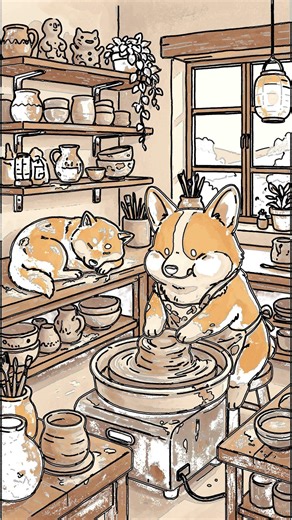 Corgi Pottery ASMR Coloring 🎨🐕