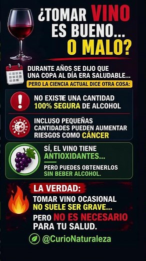 ¿Una copa de vino al día es saludable? La verdad que nadie te dice #vino #salud #alcohol #bienestar