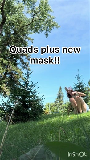The mask is named Delta and she is a grey wolf #therian #quadrobics #maskmaker #furry