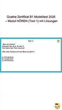 Goethe Certificate B1 Model Test 2026 – Module LISTENING (Test 1) with solutions