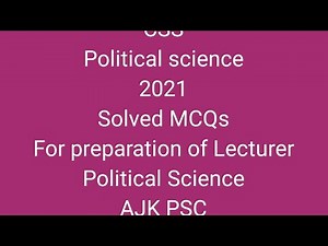 CSS (2021) PAPER LECTURER POLITICAL SCIENCE