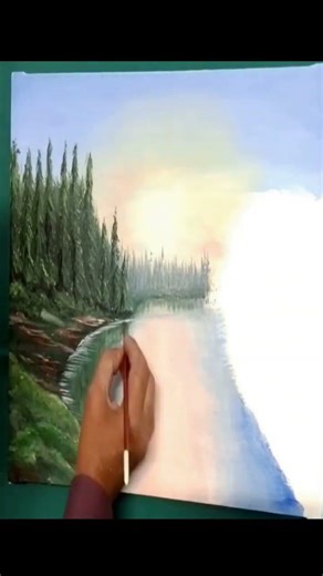 Sunset | Landscape Acrylic Painting | Step by step | Time lapse | Art by Mateen