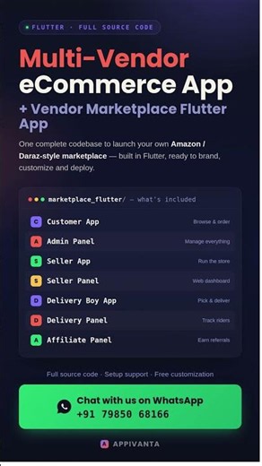 Multi-Vendor eCommerce App | Full Flutter Source Code | 📲 WhatsApp: +91 7985068166