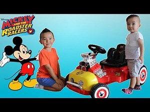Mickey Mouse Roadster Racer Ride On Car Test Drive CKN