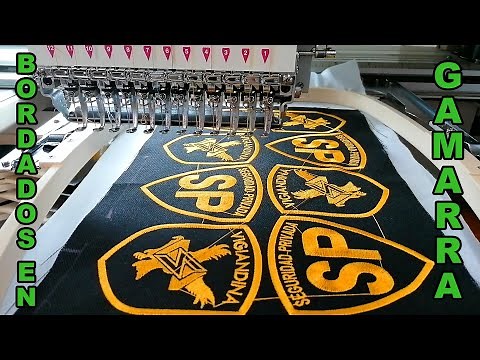 How is the computerized embroidery process in Gamarra - Victoria Galleries - with captions?