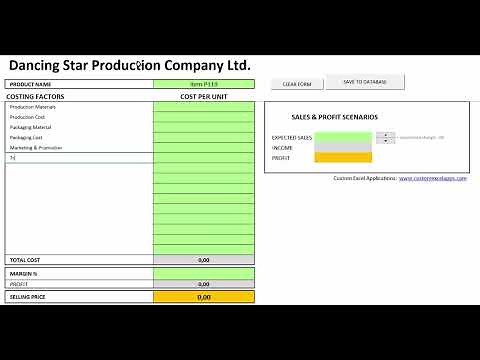 Product Costing and Pricing with Excel VBA