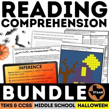 STAAR Halloween Reading Comprehension Bundle New Item Types | Print & Digital