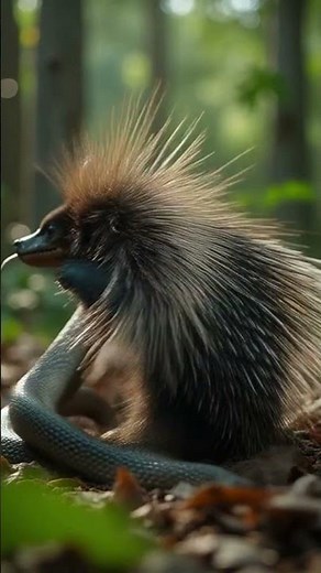 Giant Python Attacks Porcupine 🐍🦔 | #ai #aishorts #shorts #wildlife #nature #education #viral