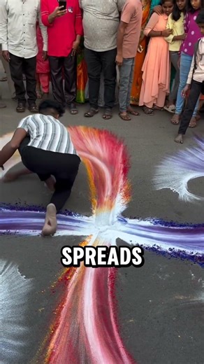 He Creates Street Art Using Only Colored Powder