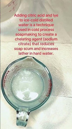 Adding citric acid and lye to ice-cold distilled water is a technique used in cold process