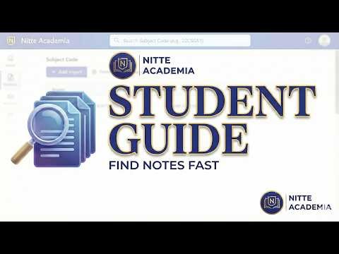 Introducing Nitte Academia | The Student User Guide | VEDANT