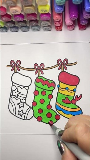 Coloring a Cozy Christmas Stocking | Soft & Relaxing Marker Art