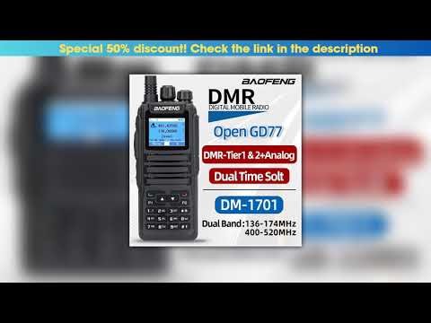 Hot Picks Baofeng DMR DM 1701 Digital Walkie Talkie Dual Mode Analog Two Way Radio Open GD77 Dual T