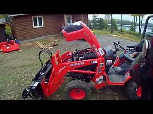 #1 Kubota B2601 Compact Tractor - HLA Root Rake Grapple. New tractor. Why Kubota? outdoor channel.