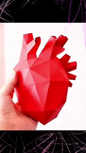 Paper anatomical human heart #humanheart #paperheart #papercraft