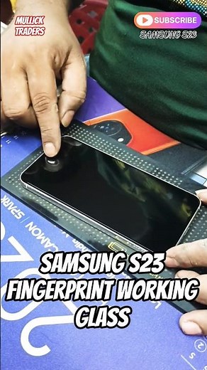 Samsung S23💯📱✅mobile fingerprint working tempered glass installation #tempered #protector #s23