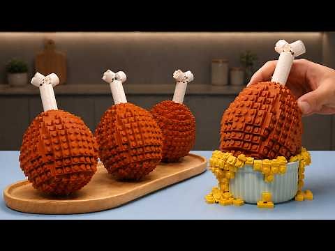 5-Minute CRISPY & TENDER Chicken Lollipop Recipe🍗 LEGO Cooking ASMR