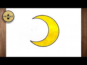 How to draw a half moon easy step by step