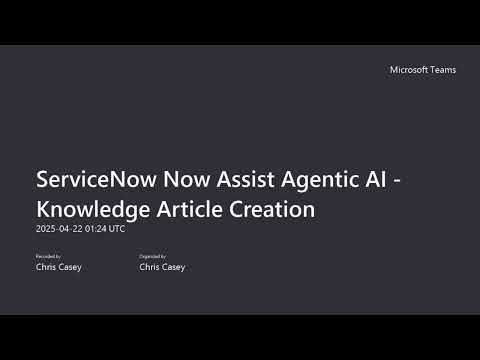 Demo: ServiceNow Knowledge Article Creation