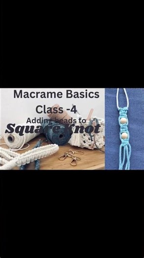 Beaded Square Knot #ytshorts #viral#diycrafts #handmade #macramebasics#macramelove#macramediy#crafts