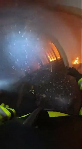 Roof Collapses Right In Front of Him 😱🔥 | Firefighter GoPro