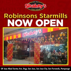 4.2K views · 43 reactions | NEW BRANCH ALERT! Shakey’s Robinsons Starmills is now open! Visit our newest branch at GF Robinsons Starmills, San Fernando, Pampanga | Shakey's Philippines | Facebook