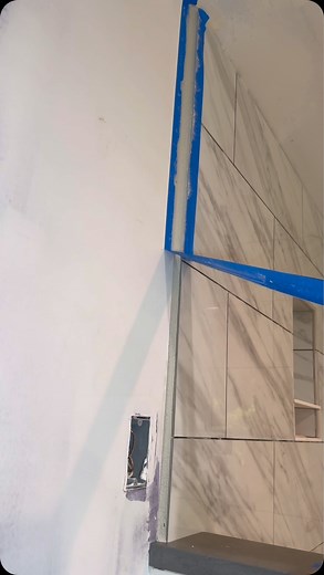 A Blank Canvas on Instagram: "A CLEAN way to install jolly or pencil tile ! #tile #tilersofinsta #tileworks #tiledesign #bathroom #bathroomdesign #bathroomrenovation #bathroommakeover #bathroomideas #shower #showerdesign"