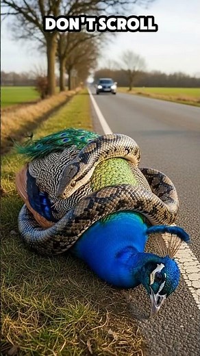 Brave Rescue Worker Saves a Peacock from a Giant Python! #animalrescue #wildliferescue
