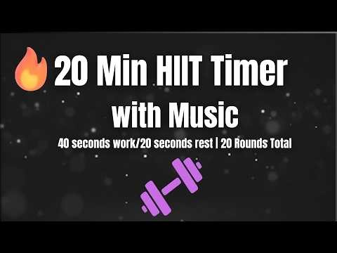 20 Minute HIIT Workout Timer With Music | 40s Work/20s Rest | 20 Rounds
