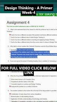 NPTEL Design Thinking A Primer IIT Madras Week 4 Assignment Answers | noc26-mg51