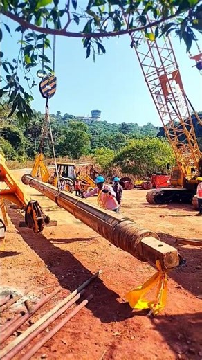 xcmg crawler crane piling machine kelly trailer Unloading #manglore #xcmgcrane #bauerbg28