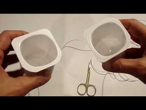 how to make a phone with jars of yogurt