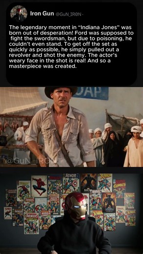 The truth about the sword scene in Indiana Jones ⚔️ #movies #facts #shorts