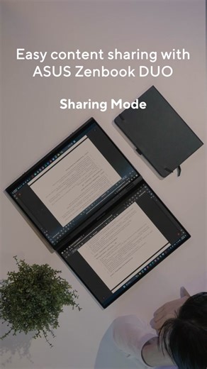 Take your collaboration to the next level with #ASUS #Zenbook DUO's Sharing mode! 💻 Ready to share your screen with ease? 😎 #LetsDUOit