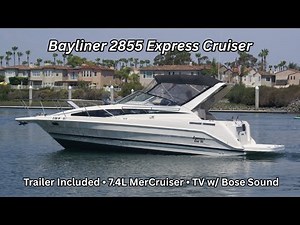 🚤 1995 Bayliner Express Cruiser | Trailer Included | MerCruiser 7.4L Power | Boat Tour!