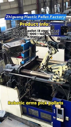 Full production process of flat 9-leg plastic pallets! #plasticpallet #factorydirect
