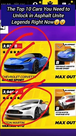 The Top 10 Cars You Need to Unlock in Asphalt Unite Legends Right Now